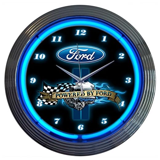 Neonetics Powered by Ford Neon Wall Clock, 15"