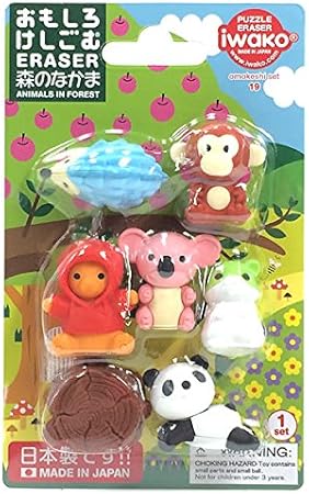 Amazon イワコー おもしろ消しゴム 森の仲間 Er Bri022 ブリスターパック19 消しゴム 文房具 オフィス用品