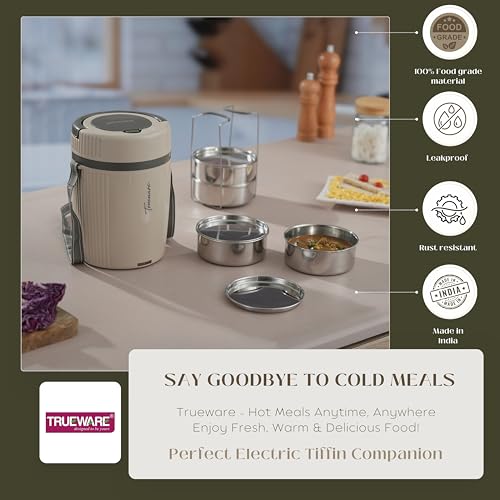 Image of Tureware Electric 4 PU Insulated 4 Stainless Steel Container 450 ML Each Thermoware Electric Lunch Box