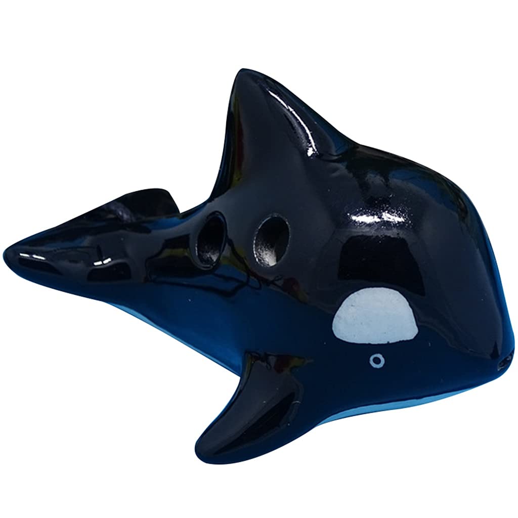 Ocarina en céramique avec tweeter à 4 trous for débutant, cadeau unique(Whales)