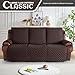 KinCam Waterproof Recliner Sofa Cover, Non-Slip Reclining Couch Covers for 3 Seat, Recliner Couch Cover Furniture Protector with Elastic Straps for Pets, Kids, Chocolate