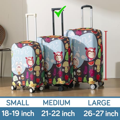 Image of HOKIPO 220gsm Durable and Washable Suitcase Covers for Trolley Suitcase, Medium (21-22inch) - Sweet Thanks (AR-6344-D14)