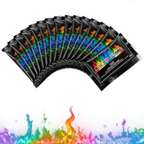 Magic Fire Dust for Outdoor Fireworks QIANSSE 15 Packs Colour Changing Flames Powder Creates Coloured Fire Magic for Fire Pit Garden Campfire