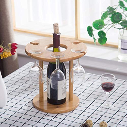Soporte para botella de vino de bambú para escritorio miniatura 7