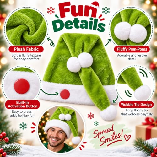 Christmas Funny Movable Swing Santa Hat for Adults Xmas Costume Accessories - image 5