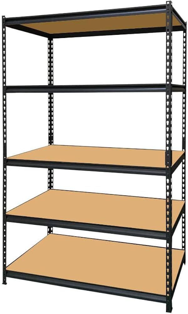 Amazon｜組立簡単ラクラック ブラック色 幅120cm×奥行40cm×高さ183cm