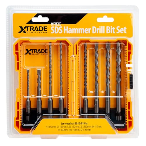 Foret SDS pour béton et brique, lot de 8 pièces 5-12 mm avec étui compact SDS Plus