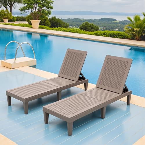 Greesum Outdoor Chaiselongue Sessel 2er Set für Terrasse Pool,...