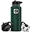 IRON FLASK Camping & Hiking Hydration Flask with Straw, Wide Mouth Insulated Stainless Steel Sports Water Bottle - 32 oz Dark Pine