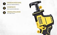 DEWALT 18 Volt Akku-Kompakt-Säbelsäge(bürstenloser Motor, sehr kompakte Abmessungen, werkzeugloser Sägeblattwechsel, schwenkbarer Sägeschuh, Lieferung ohne Akku und Ladegerät), DCS369N-XJ – Ansicht 4