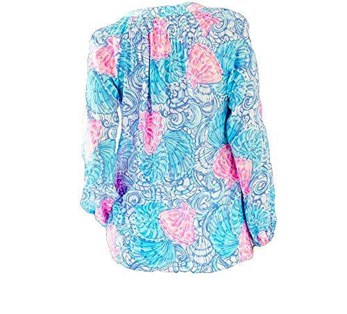 Lilly Pulitzer - Elsa Button Down Rayon Dobby Blouse (Raising Shell, M)