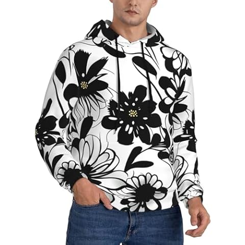 Hjluuft Sweat à capuche fleuri homme Cover