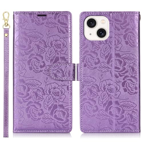 Étui portefeuille compatible avec iPhone 15 Plus coque intérieure en TPU résistant à rabat