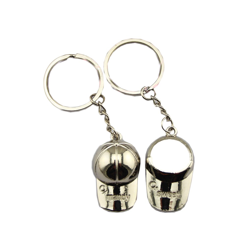 4EVER Baseball Sports Hat Couple Keychains (with Gift Box and Greeting Card)