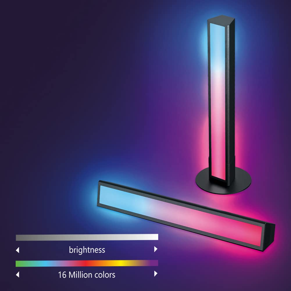 2 pezzi Smart LED Lightbar Lampada da scrivania RGB con dimmerabile, controllo APP Retroilluminazione TV LED Luce ambientale LED sincronizzazione con musica, per giochi, PC, TV