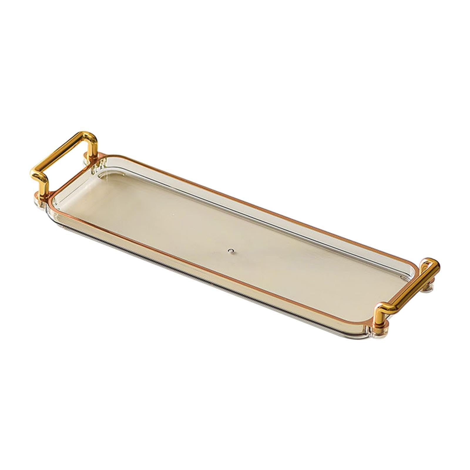 PIXZCSA Multifunctional Serving Tray Stylish For Organizing Jewelry Serving Fruits And Snacks In Home Or Office Decor Tray Fruits Snack Plate Rectangle, Light Brown
