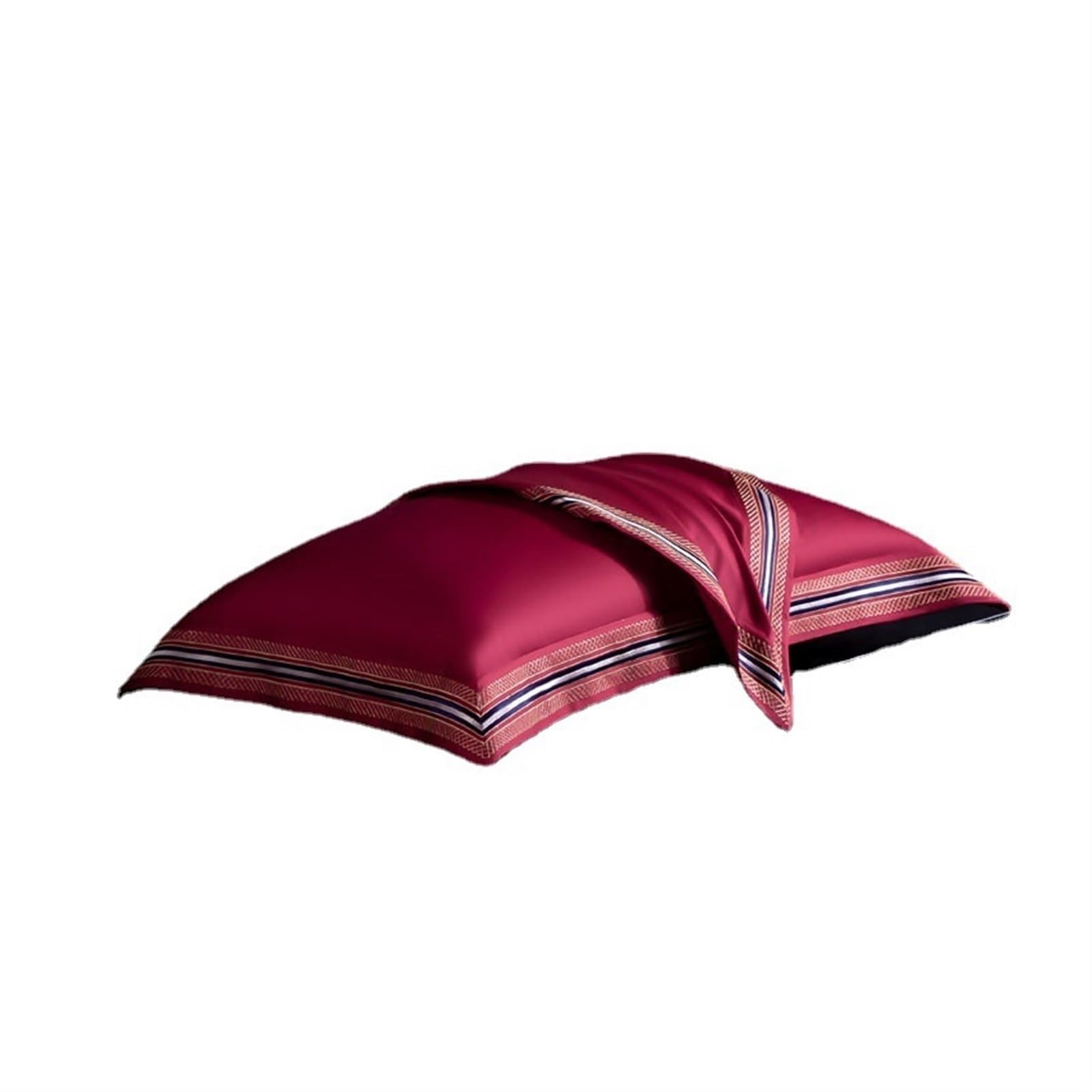 Taie Oreiller Soie Classique Satin Taie d'oreiller en Soie 50X75cm 50X90cm Solide Décor À La Maison 2 Pcs Rouge Noir Blanc Taies pour Les Cheveux et la Peau(Ali-Black,50x75cmx2)