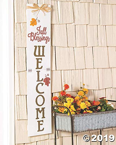 Fun Express Fall Blessings Welcome Sign (Wood) Rustic Home Decor