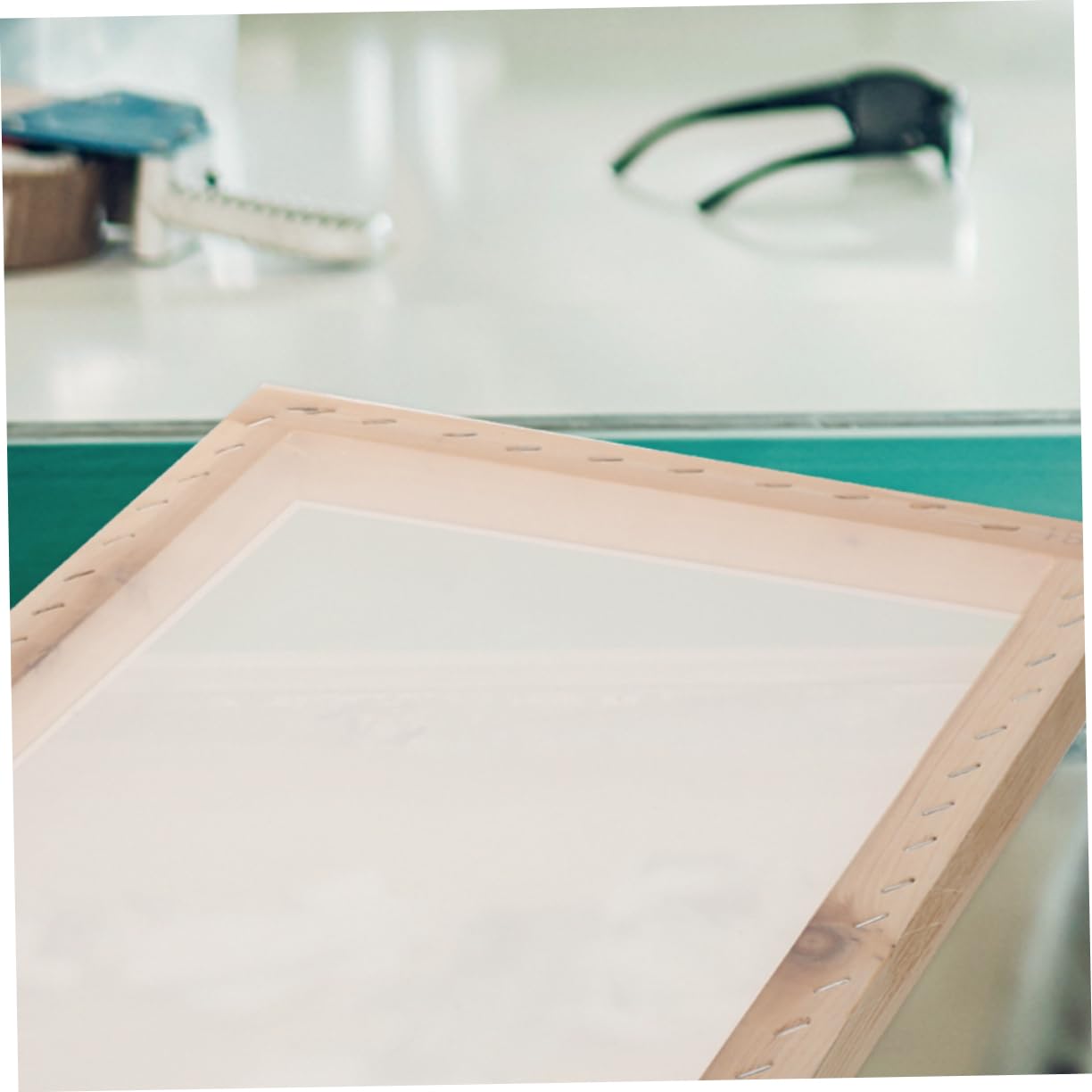 STOBOK Raschietto per Serigrafia Manico in Legno, Set, Gomma e Tessuto, Angoli Arrotondati, Resistente e Compatto per Stampa Manuale e Grafica