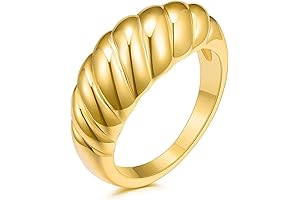 Vintage Stainless Steel Twisted Band Rings for Women