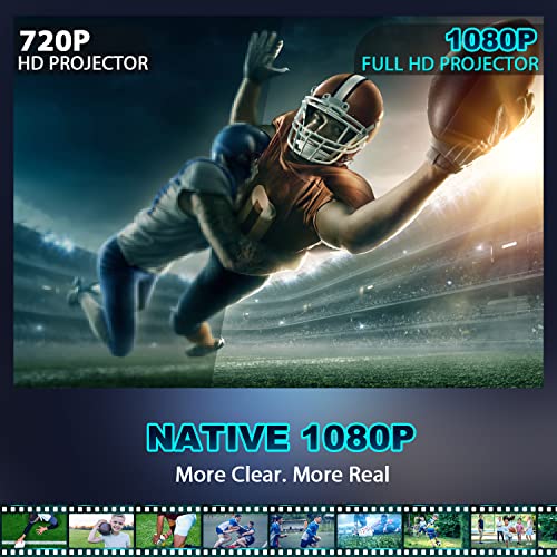 Image of JIMTAB 2025 M22 Pro Native 1080P WiFi Video Projector with Bluetooth, Game Portable Indoor 5G Projector Support AV,VGA,USB,HDMI Compatible with Xbox,Laptop,iPhone and Android (M22 Pro)