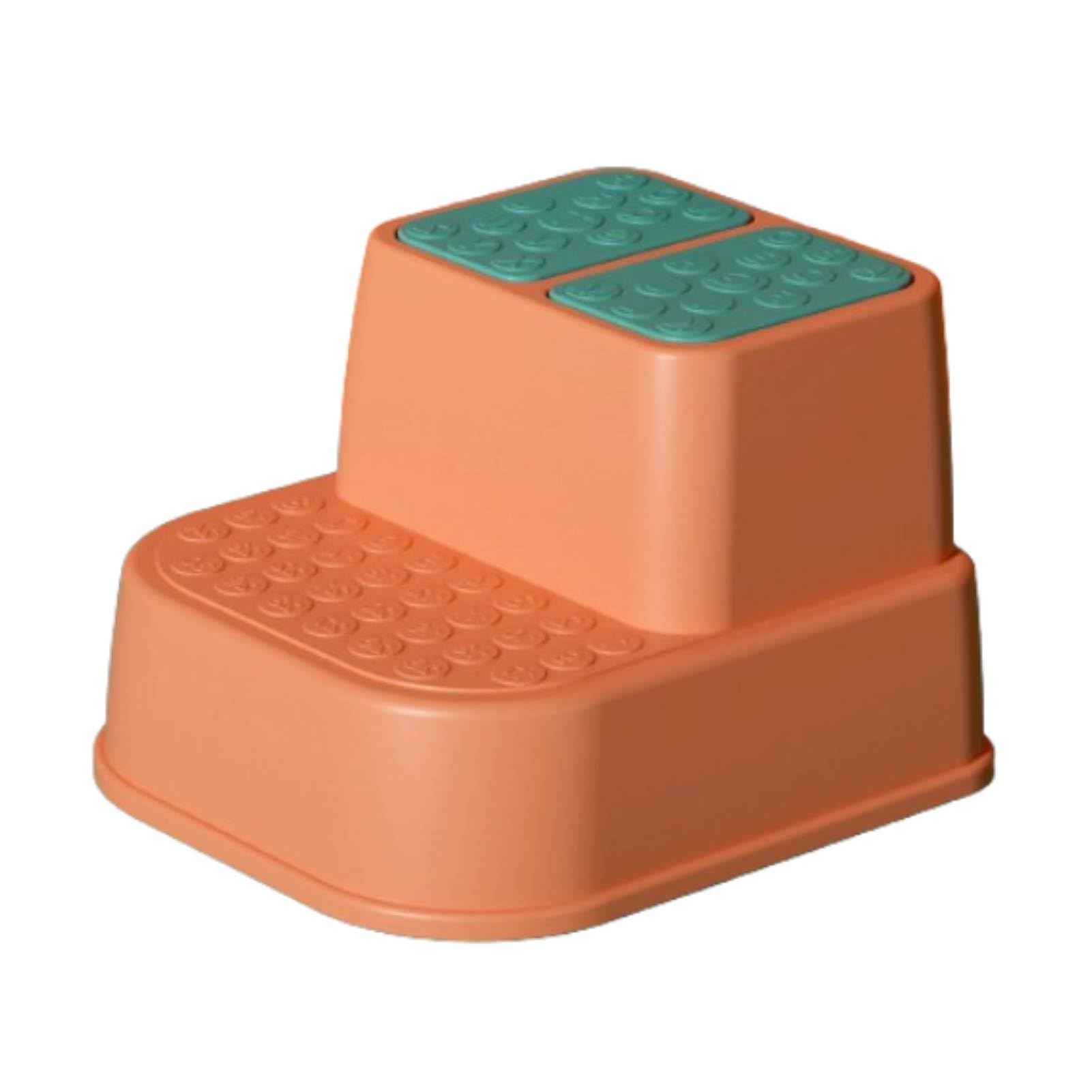 Escabeau pour tout-petit à double marche en plastique réutilisable rouge
