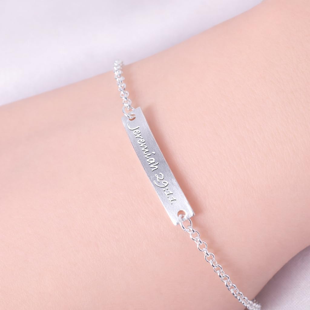 Jeremiah 29 11 Bracelet for Women, 925 Sterling Silver Christian Faith Jewelry, Meaningful Gift for Her