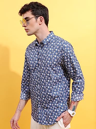 Image of KETCH Men Slim Fit Printed Full Sleeve Shirt
