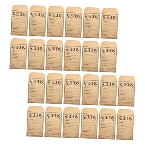 OSOLADY 50個入 ミニ自粘クラフト紙封筒 小物収納用 小型封筒 種子 野菜花用 コイン整理対応 軽量丈夫 ラベル付け可能