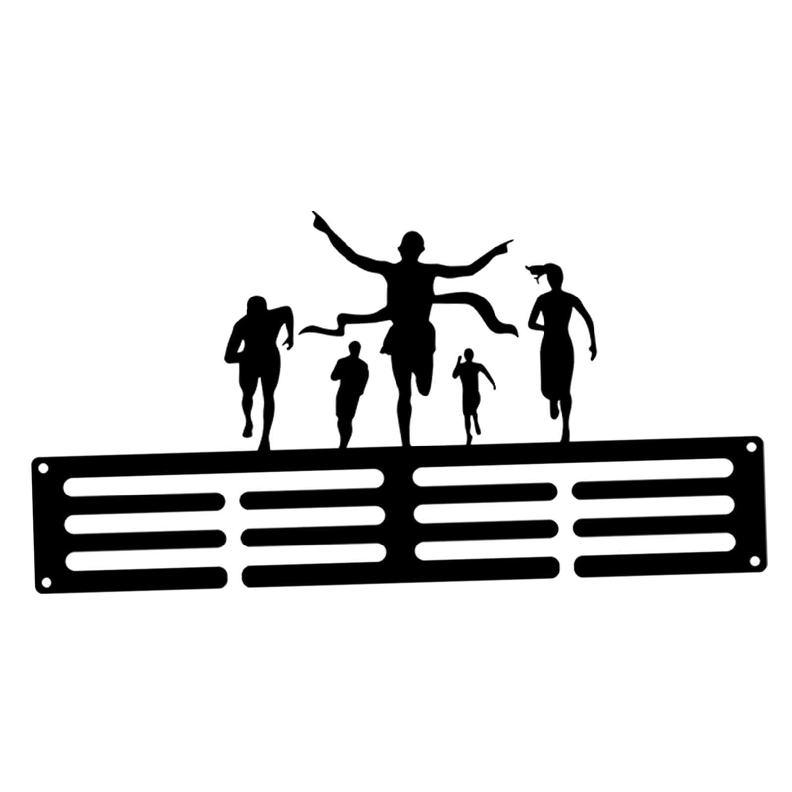 Twisaxc Black Trophy Medals Display Wall Mounted Shelf Made Sturdy Iron Kids Bedroom And Sports Events Trophy Medals Display Shelf Board Gymnasium Medal Holder Wall Mounted Awards, Style B