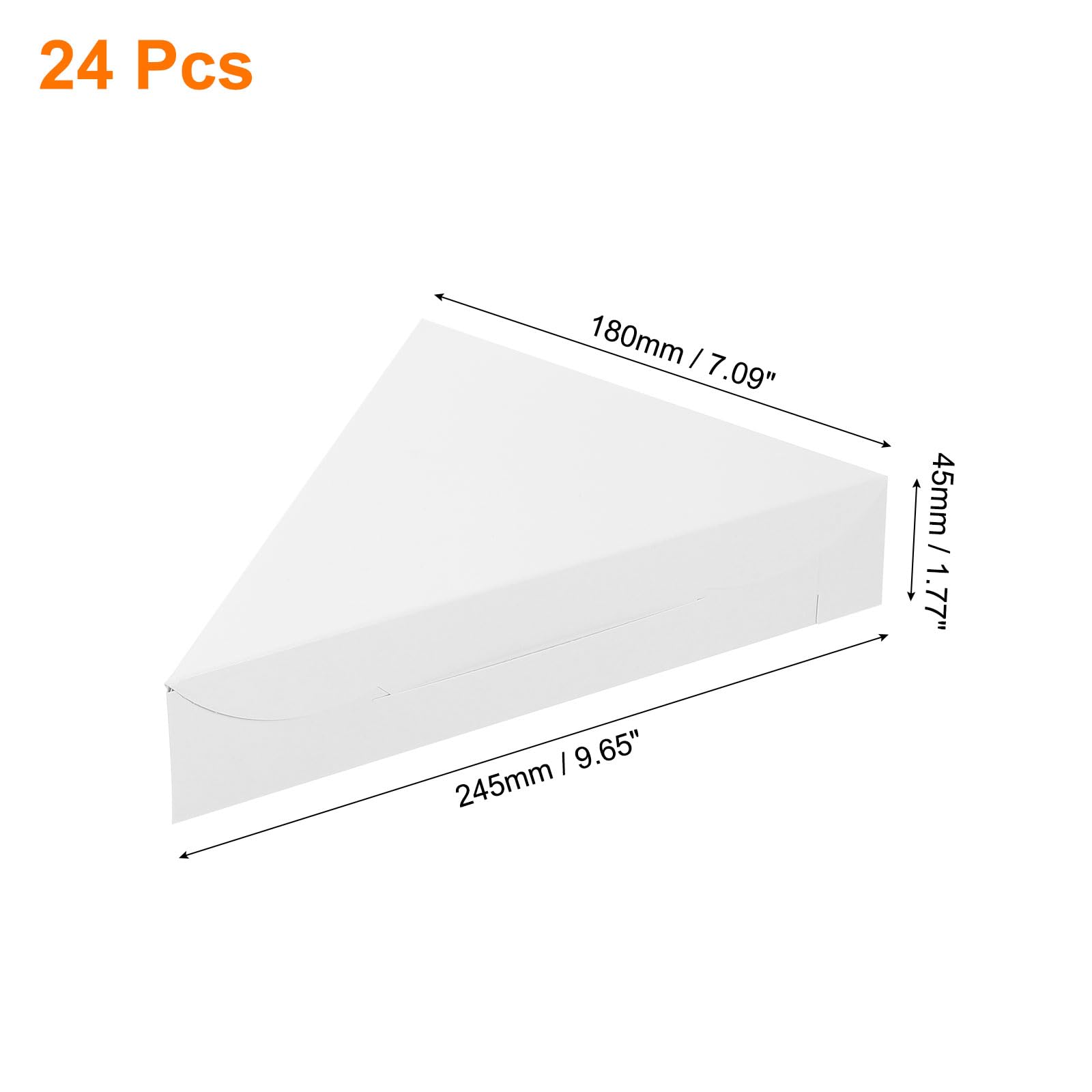 sourcing map Scatole per pizza 24 pezzi 24 x 18 x 4 cm contenitore per pizza singola scatola triangolare (bianco)