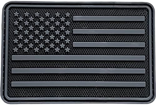 US American Flag Patch - Tactical PVS Rubber Patch with Loop Fastener & Hook for Military Uniforms, Hats, Backpacks & More