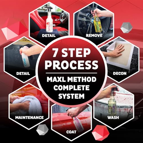 Image of MAXL Method Complete System 10 Premium Auto Detailing Solution Bundle - All-in-One Car Detailing Kit for Deep Clean, Paint Protection, Instant Gloss, Spot-Free Drying, and Easy Rinse-Off Application