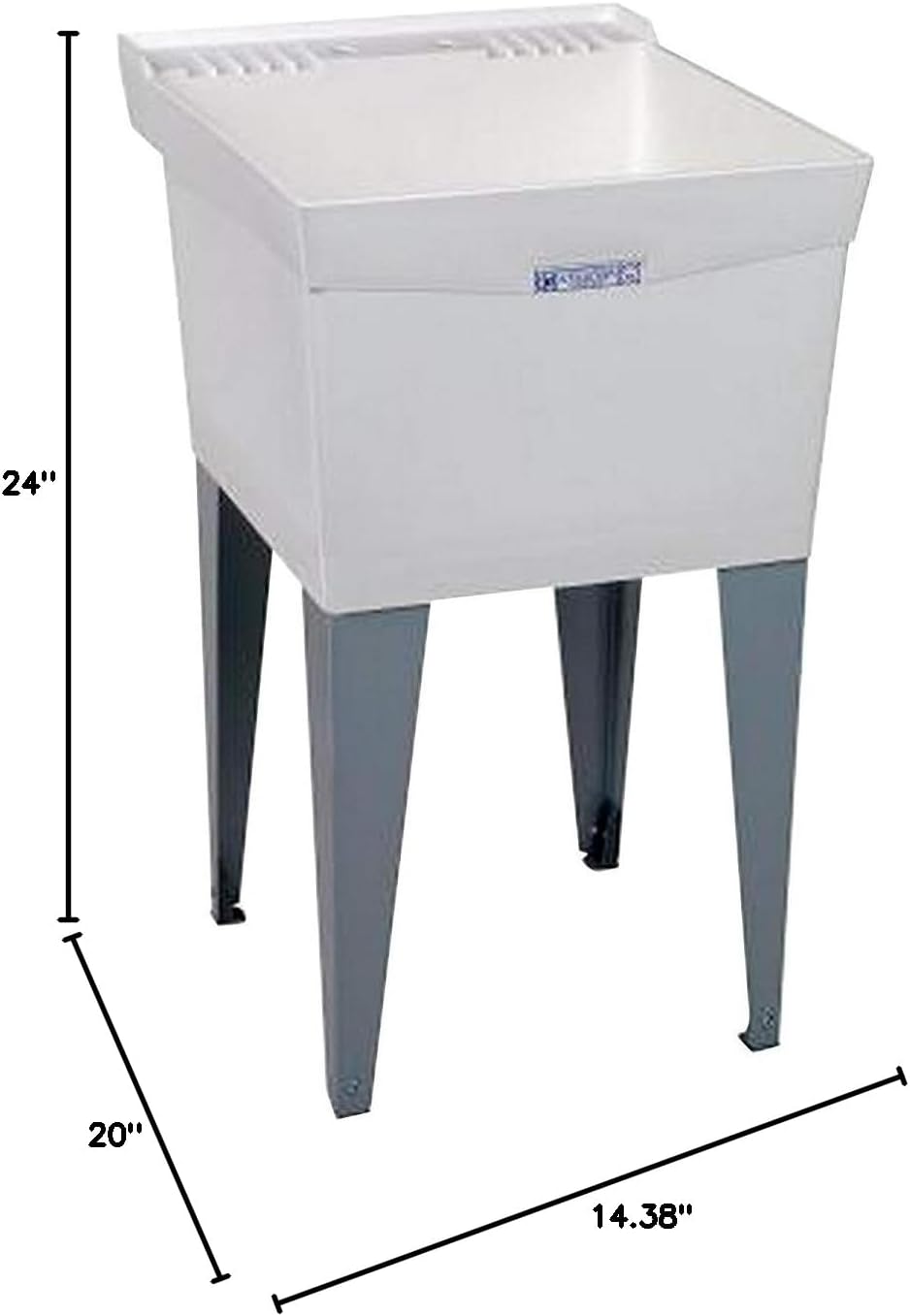 Mustee 19F Utilatub Laundry Tub Floor Mount, 24-Inch x 20-Inch, White