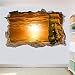 Adesivi murali NAVE VELA TRAMONTO 3D ART ADESIVO MURALE CAMERA DECORAZIONE UFFICIO DECALCOMANIA MURALE ZK9 80x120cm