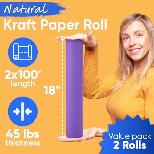 Paclord 18" x 1200" (100 ft) Lilac Kraft Paper Roll (Value Pack of 2), 45 lbs Thickness, Made in USA Colored Craft Paper for School, Bulletin Board - Odorless, Non-Toxic, Safe for Kids by Paclord - Image 3