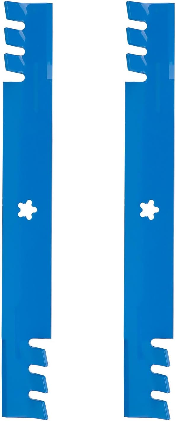 138971 42 inch 5-Star Mulching Toothed Blades for Craftsman LT1000 LT2000 YT3000 T110 Husqvarna YTH22V42 YTH18542 YTA18542 Poulan 42'' Deck Cut Lawn Tractor Zero-Turn Mower 127843 532138971, Blue