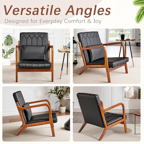 Sillón Confort Moderno Estructura Madera Negro miniatura 7