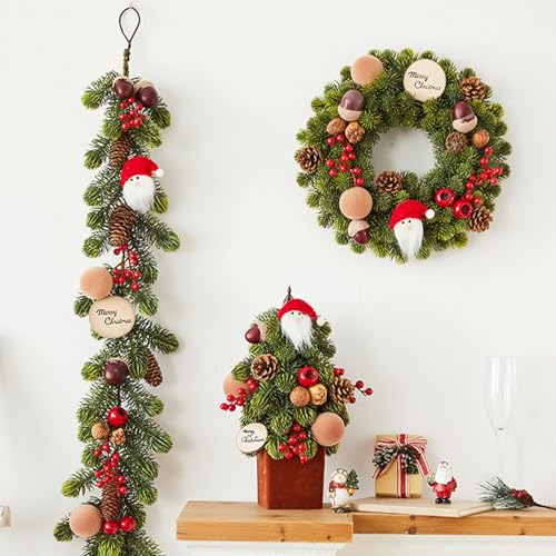 Couronne de Noël artificielle de haute qualité avec pommes de pin rustiques