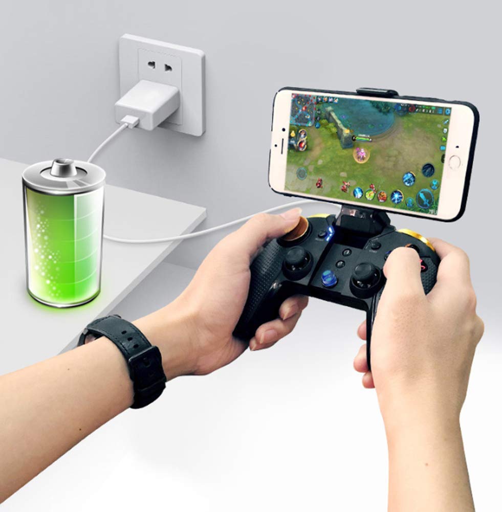 Phil Beauty Manette De Jeu sans Fil Bluetooth Contrôleur De Jeu avec L2 / R2 Est Analogique Et Fonction Turbo Combo Convient pour Smartphone/Tablette/Ipad Android/PC Windows