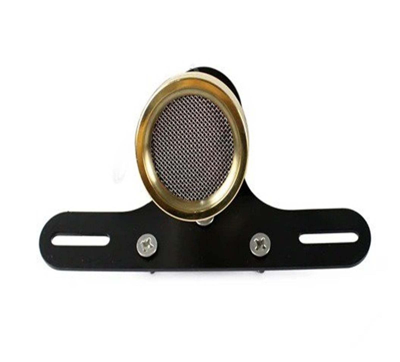 Marco Matricula Moto para Dyna para Softail para Touring para Road para King para Sportster XL883 XL1200 Motocicleta 12v LED Luz Trasera Soporte Matrícula Portamatrículas Moto(Brass)