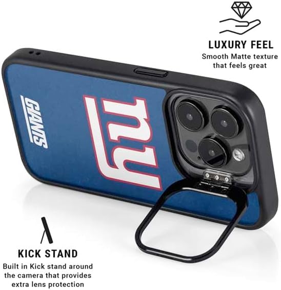Skinit Kickstand Phone Case Compatible with iPhone 16 Pro - Officially Licensed NFL New York Giants Distressed Design