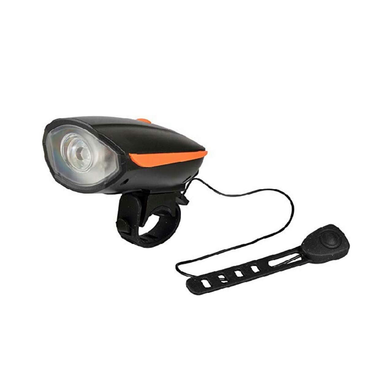 FCC Racing 2-in-1 Cycle Head Light with Horn (250 Lumens, 140dB Horn, Black)