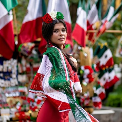Suncalla Pack de 3 Accesorios para el Cabello Mexicanos Pinzas con Flor Rosa para Mujeres Día de la Independencia Mexicana Viva México miniatura 6