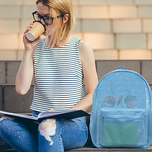 COVAX Heavy Duty Mesh Backpack, See Through, Blue - image 2
