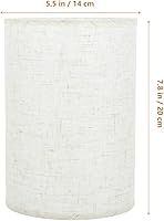 Vista 7 de Pantalla de lámpara de tambor de lino beige para lámpara de mesa, pantalla de pie de 5.5 pulgadas superior x 5.5 pulgadas inferior x 7.8 pulgadas