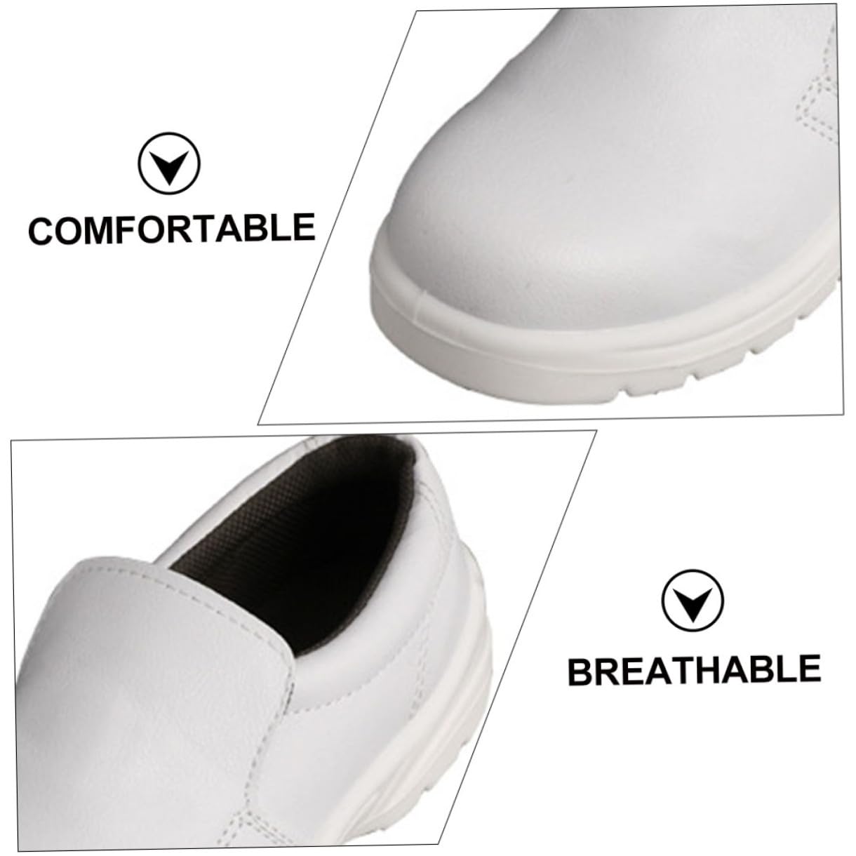 Zapatos de Seguridad Transpirables y Livianos Blancos Puntera Anti-Choque para Trabajo en Taller, Calzado Cómodo de PU y Microfibra para Uso Laboral
