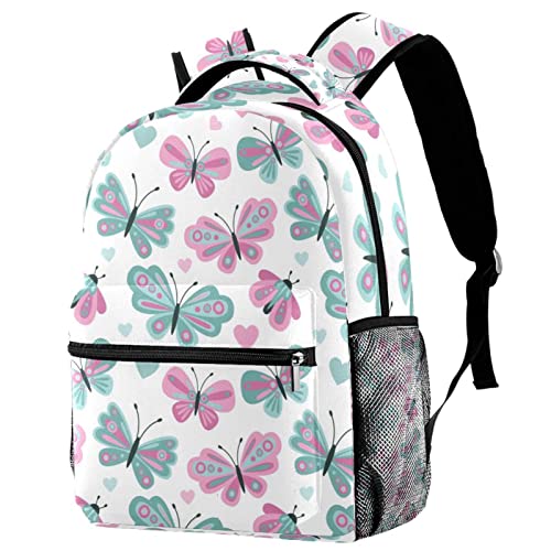 Sac à dos avec porte-bouteille intégré et grand volume Medium motif papillons jaune