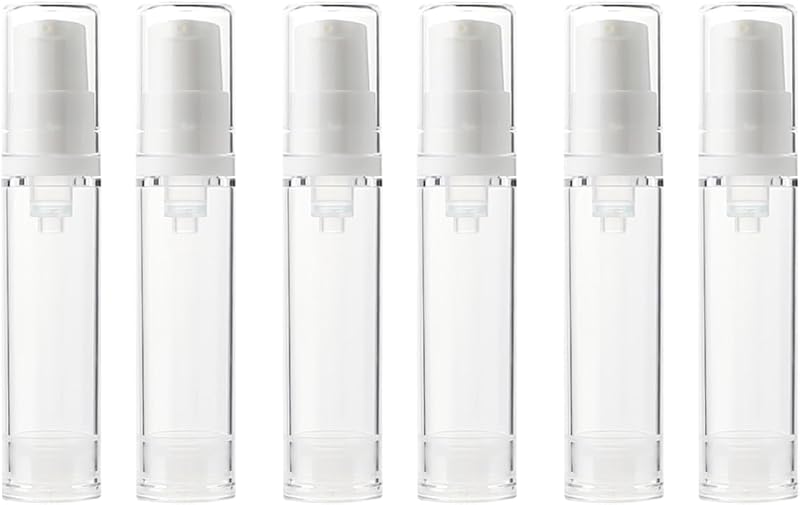 ISHEID Frascos Plásticos Recarregáveis com Bomba, 10 mL, Transparentes, 9,66 g, Pacote com 6