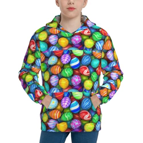 Colorful Easter Eggs1 Kid Hoodies Boys Sweatshirts Girls Pullover with Pocket